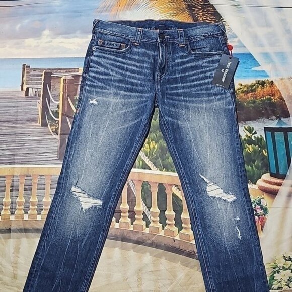 True Religion Rocco Skinny Distressed Jeans Size 34 New - Picture 3 of 8